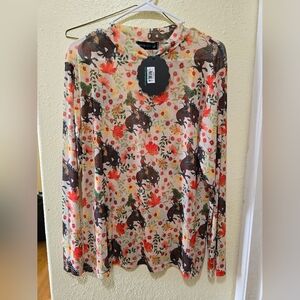 Sterling Kreek Western Bucking Bronc Floral Women's Top - Multicolor